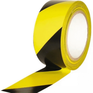 Cinta demarcatoria autoadhesiva negra y amarilla 48MM x 30M